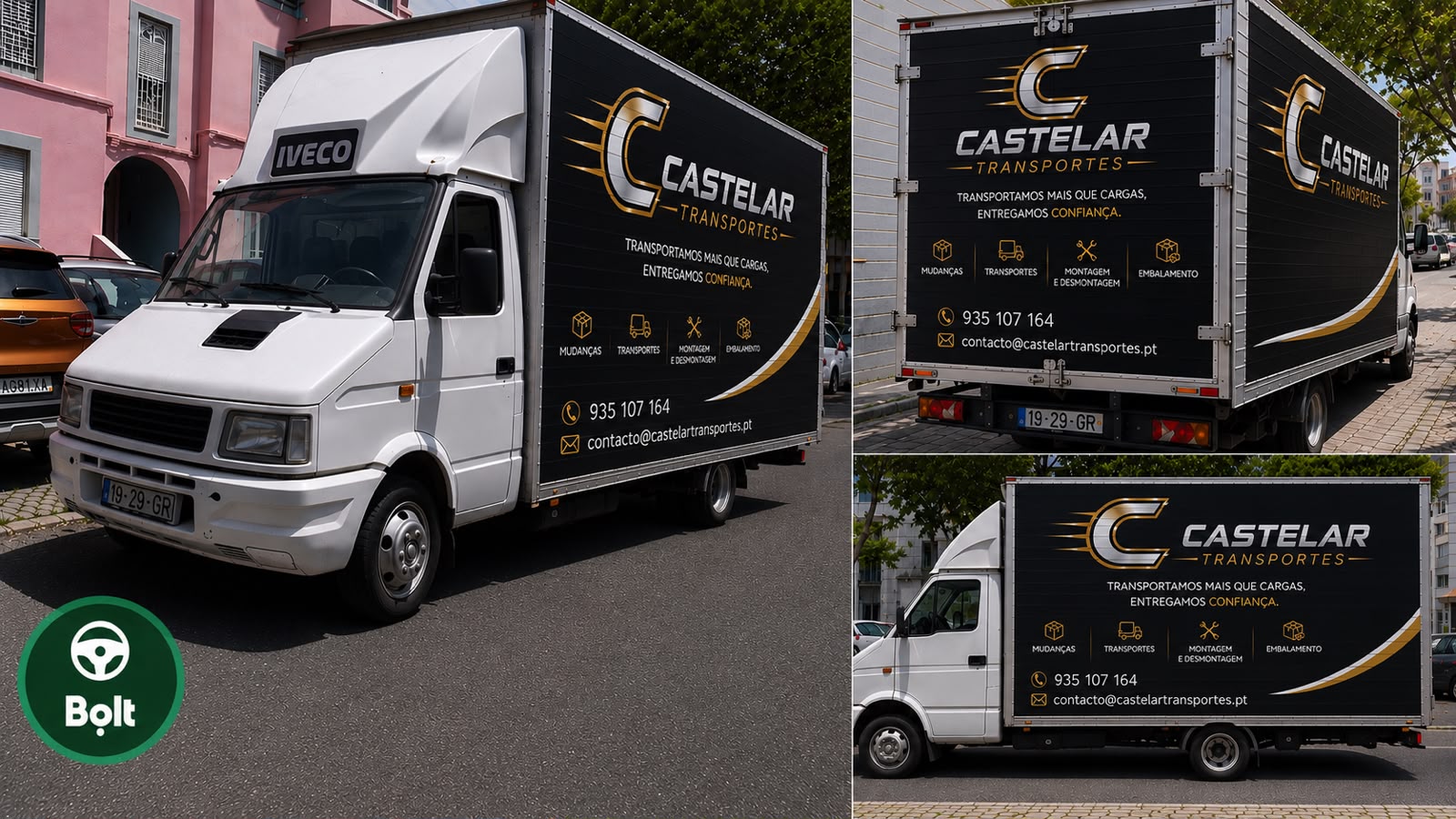 Camião Castelar Transportes equipado para todo o tipo de mudança